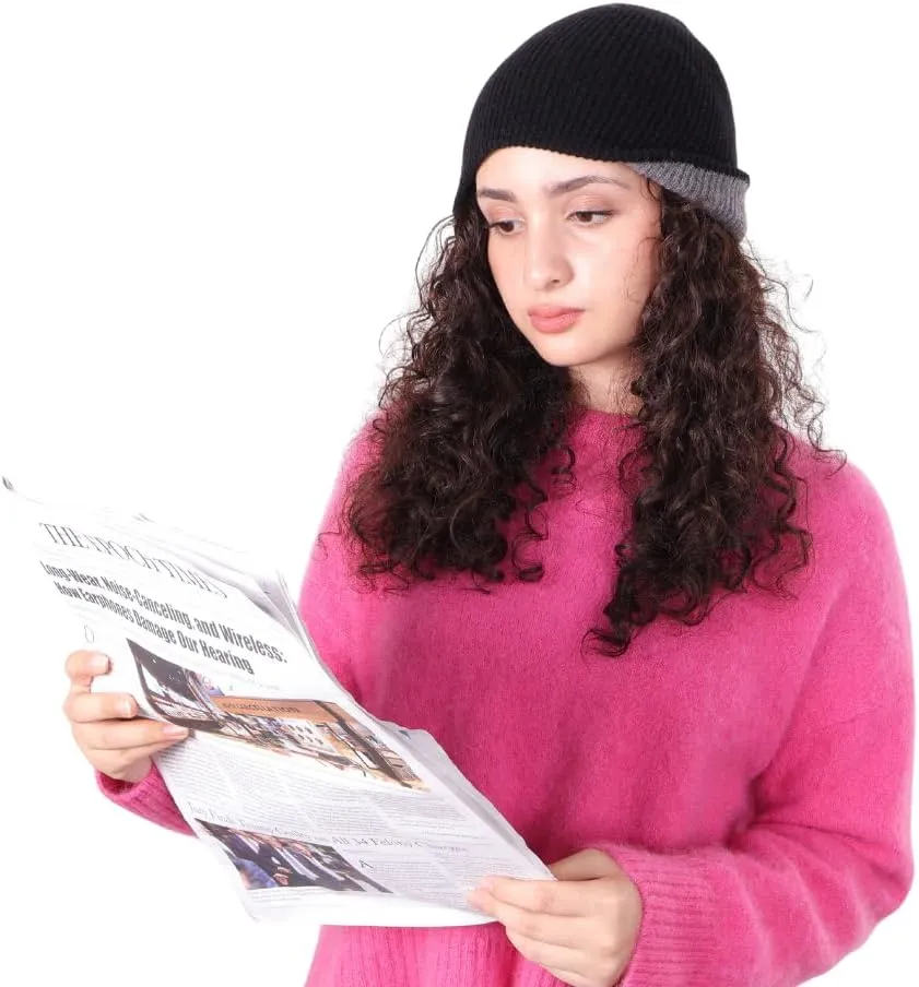 100% Merino Wool Rumi Cap | 2-Layer 2-Tone Hat | Soft Warm Reversible Beanie | from Wool Yarn to Beanie