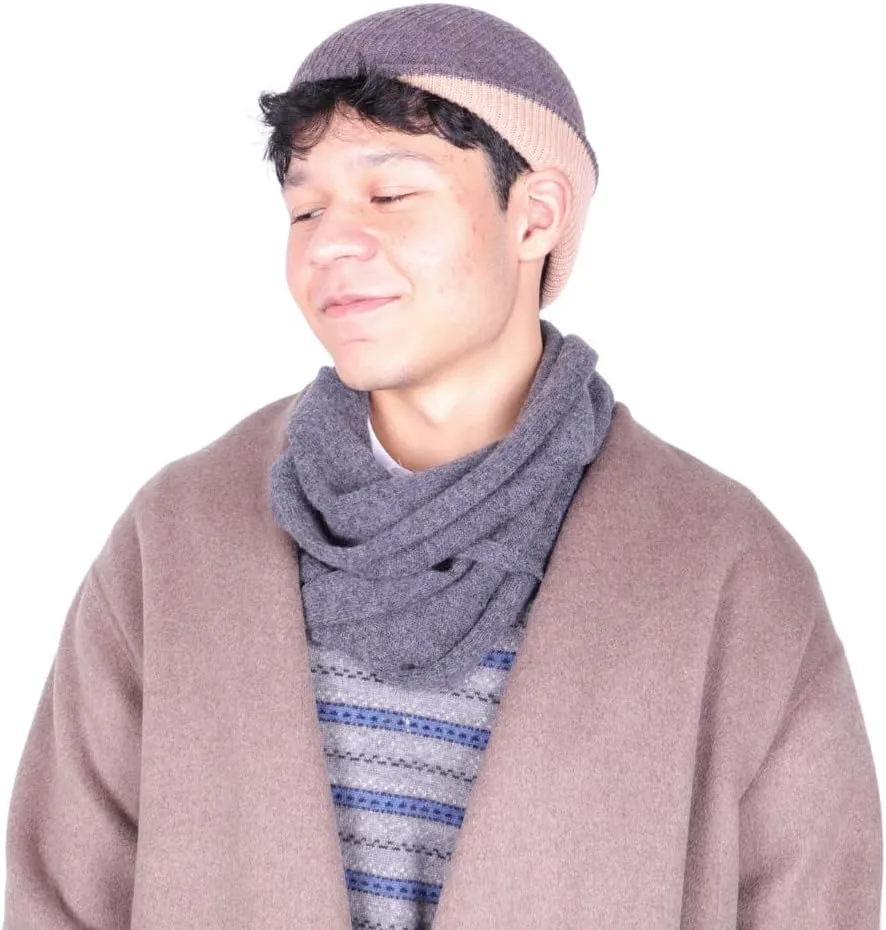100% Merino Wool Rumi Cap | 2-Layer 2-Tone Hat | Soft Warm Reversible Beanie | from Wool Yarn to Beanie