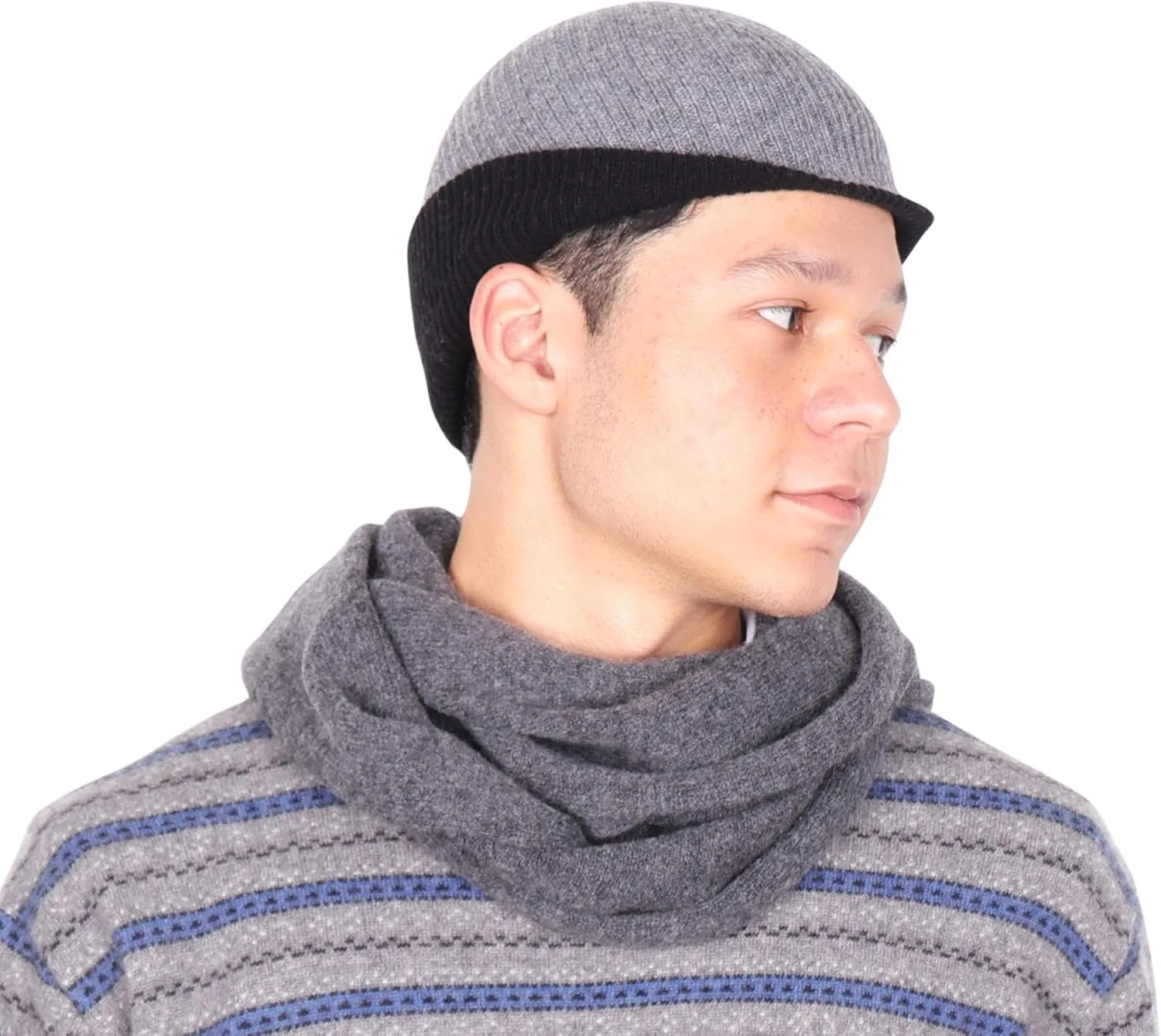 100% Merino Wool Rumi Cap | 2-Layer 2-Tone Hat | Soft Warm Reversible Beanie | from Wool Yarn to Beanie