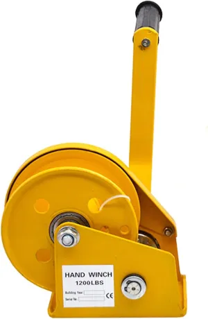 1200lbs Hand Winch, Corrosion Resistant Boat Trailer Winch with Cable and 8m Steel Wire, Hand Crank Winch with Brake for Trailer Boat or ATV, Anti-Rotation Solid Wire Rope (1200lbs 30m)