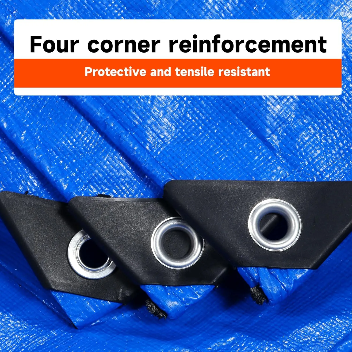 12Mil 8'x10' Blue Tarp Heavy Duty Waterproof Durable Poly Tarpaulin, with Grommets&Reinforced Edges UV Resistant Tarps, Cover for Vehicle/Pool/Boat/Tent/Construction site