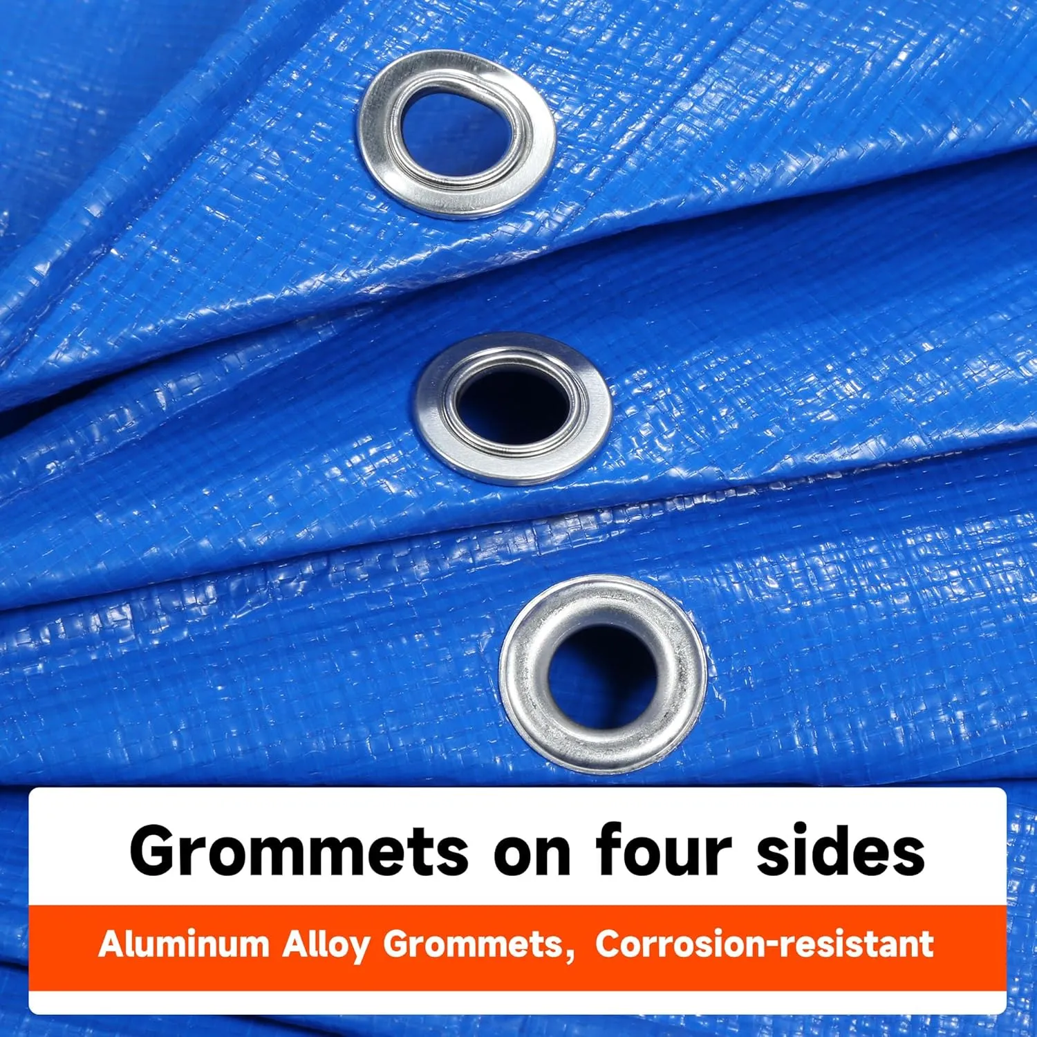 12Mil 8'x10' Blue Tarp Heavy Duty Waterproof Durable Poly Tarpaulin, with Grommets&Reinforced Edges UV Resistant Tarps, Cover for Vehicle/Pool/Boat/Tent/Construction site