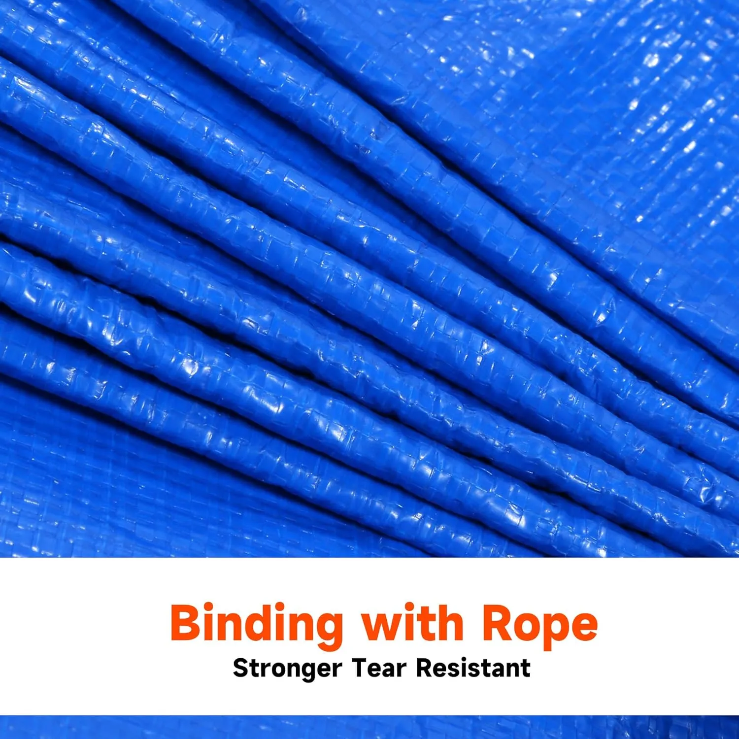 12Mil 8'x10' Blue Tarp Heavy Duty Waterproof Durable Poly Tarpaulin, with Grommets&Reinforced Edges UV Resistant Tarps, Cover for Vehicle/Pool/Boat/Tent/Construction site