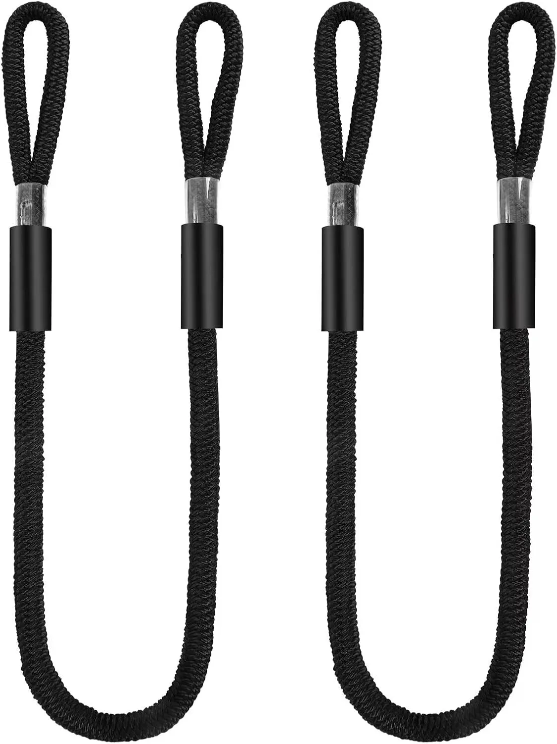 1/2" X 6ft Boat Dock Lines, Double-Braided Nylon Dock Line with 12" Eyelet. Boat Ropes Mooring Ropes, Boat Accessories for Yacht, Pontoon, Jet Ski, Waverunner, Seadoo, Black