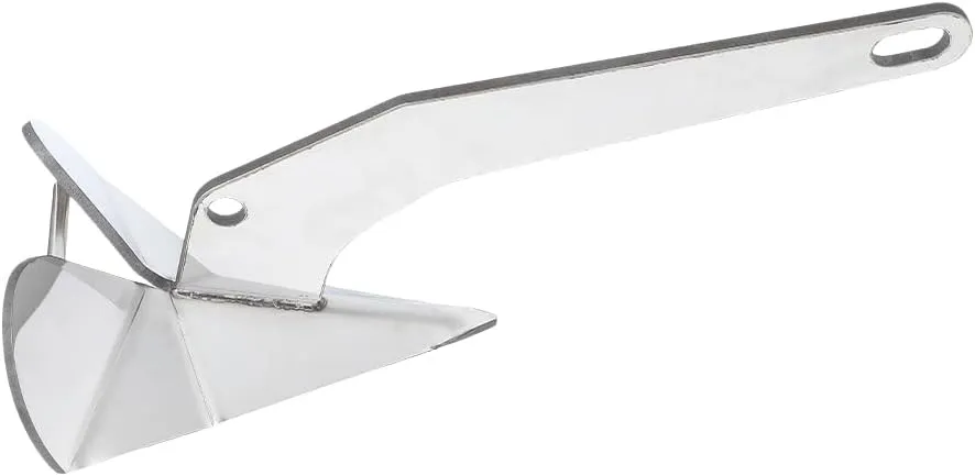 17lbs Triangle Boat Anchor, 316 Stainless Steel Delta-Style Anchor, Heavy Duty Wing Style Triangular Anchor