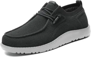 1TAZERO Wide-Shoes for Men-Slip on Walking-Loafers Casual-Shoes - Wide Width Comfortable Orthopedic Shoes for Men with Arch Support for Plantar Fasciitis