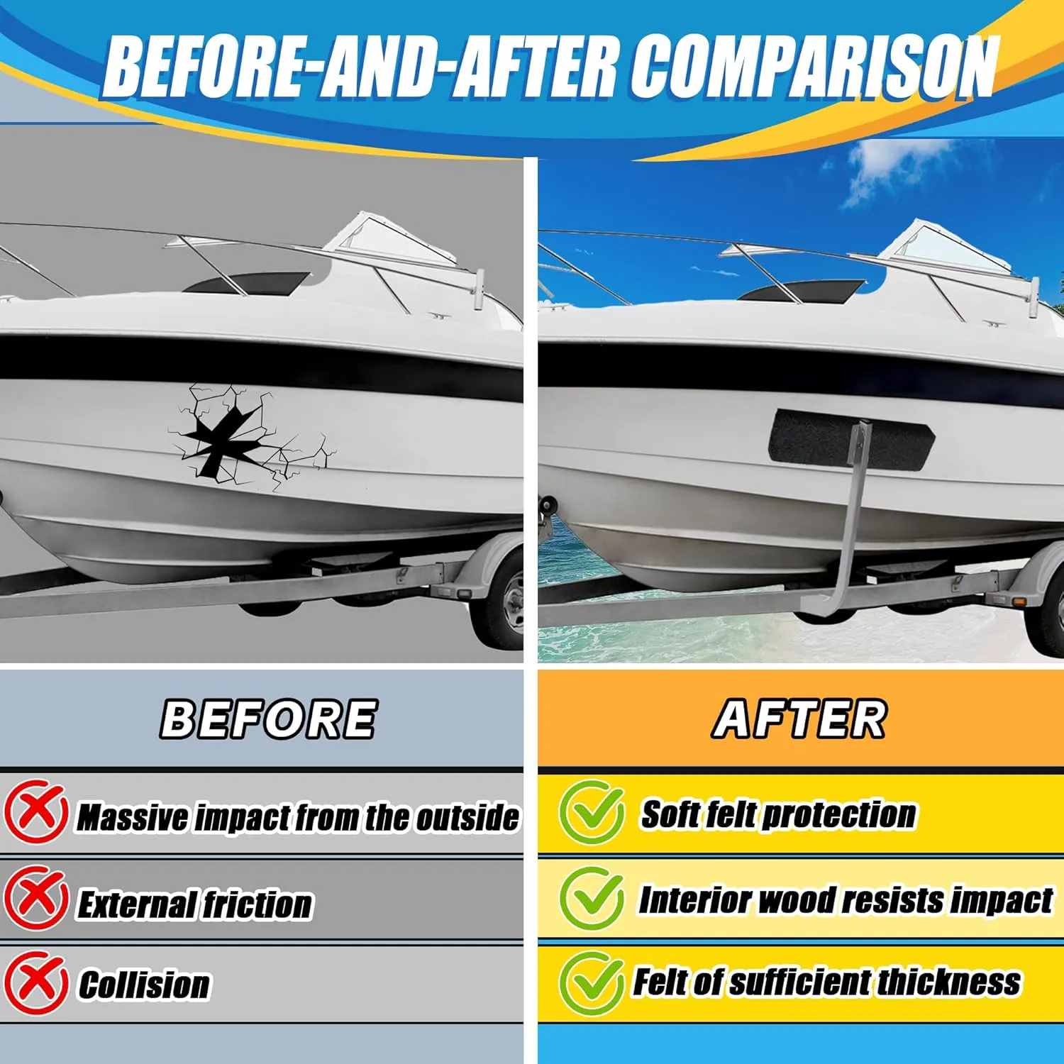 2 Pack Carpeted Marine Boat Trailer Bunks, Boat or ski Trailer Black Bunk Boards for Trailer Boats