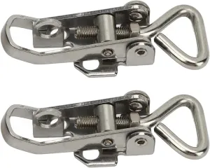 2 Pcs Boat Anti Rattle Latch, 66mm to 75mm 304 Stainless Steel Lockable Hold Down Fastener Clamp Marine Hatch Locker, Polished Finish Resistance to Wear and Tear.
