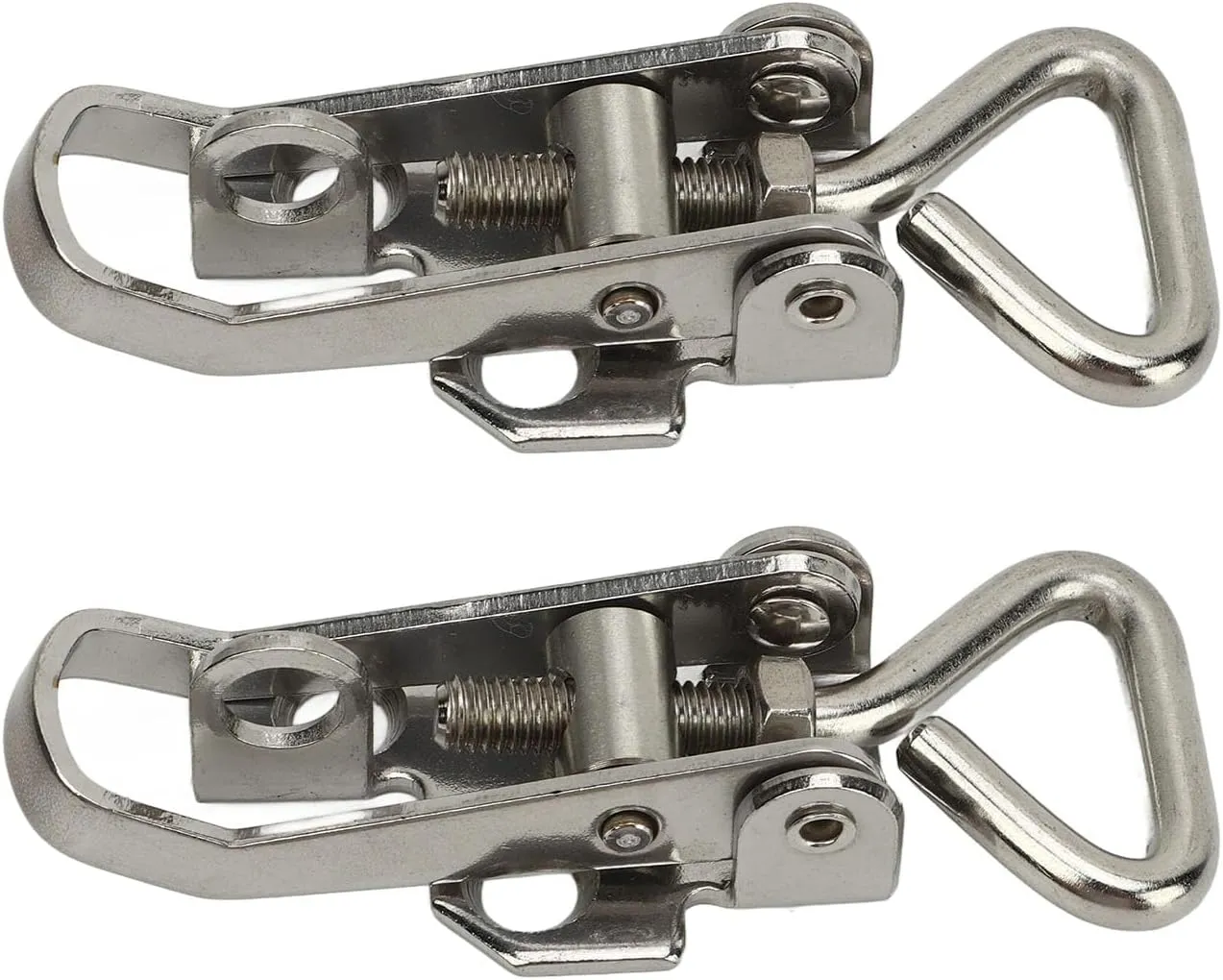 2 Pcs Boat Anti Rattle Latch, 66mm to 75mm 304 Stainless Steel Lockable Hold Down Fastener Clamp Marine Hatch Locker, Polished Finish Resistance to Wear and Tear.