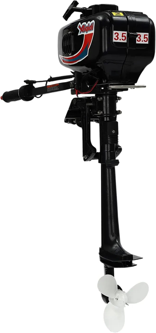 2 Stroke Outboard Motor Boat Motor 52CC Gas Powered Marine Engine with Water Cooling and CDI Ignition System Heavy Duty Boat Marine Motor for Inflatable Boat