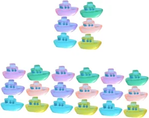 24pcs Glow Dark Miniature Boat Figurines Adorable Resin Crafts for Dollhouse Garden and Beach Decor for Creative Landscapes