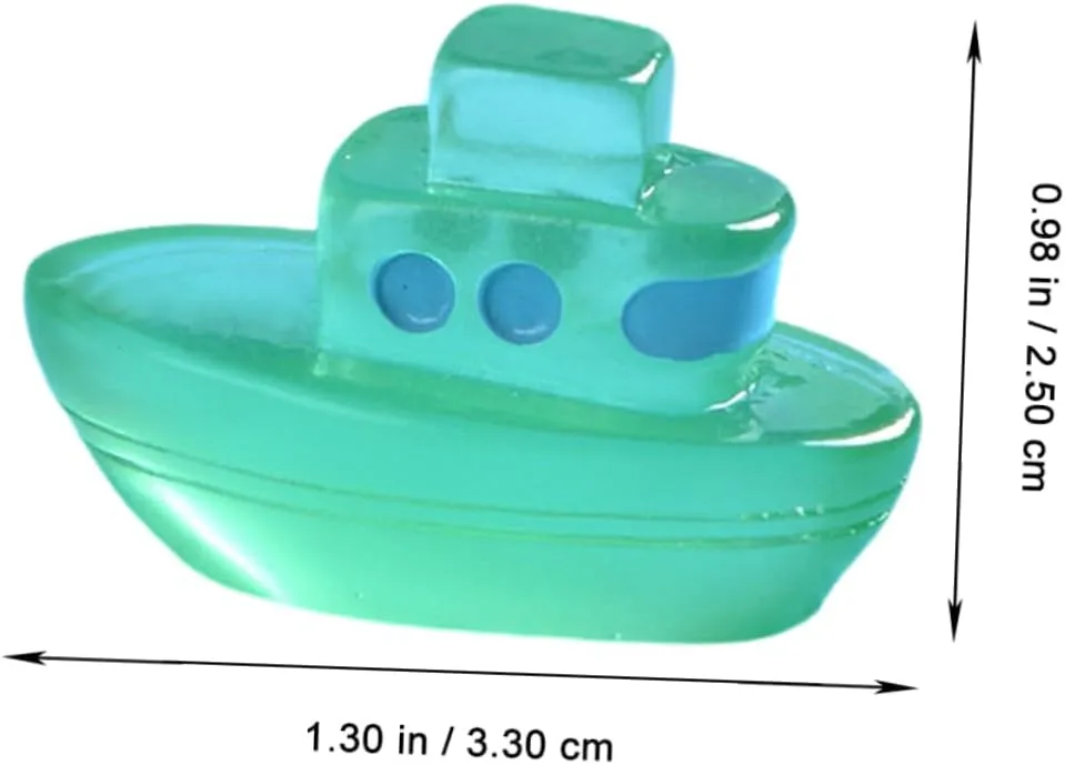 24pcs Glow Dark Miniature Boat Figurines Adorable Resin Crafts for Dollhouse Garden and Beach Decor for Creative Landscapes
