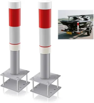 2PCS 17" Pontoon Boat Trailer Guides Poles Kits, Heavy Duty Boat Trailer Guide Poles with Reflective Strip, Boat Guides for Trailers, Steel   UPVC, Safe Loading and Unloading of Boats