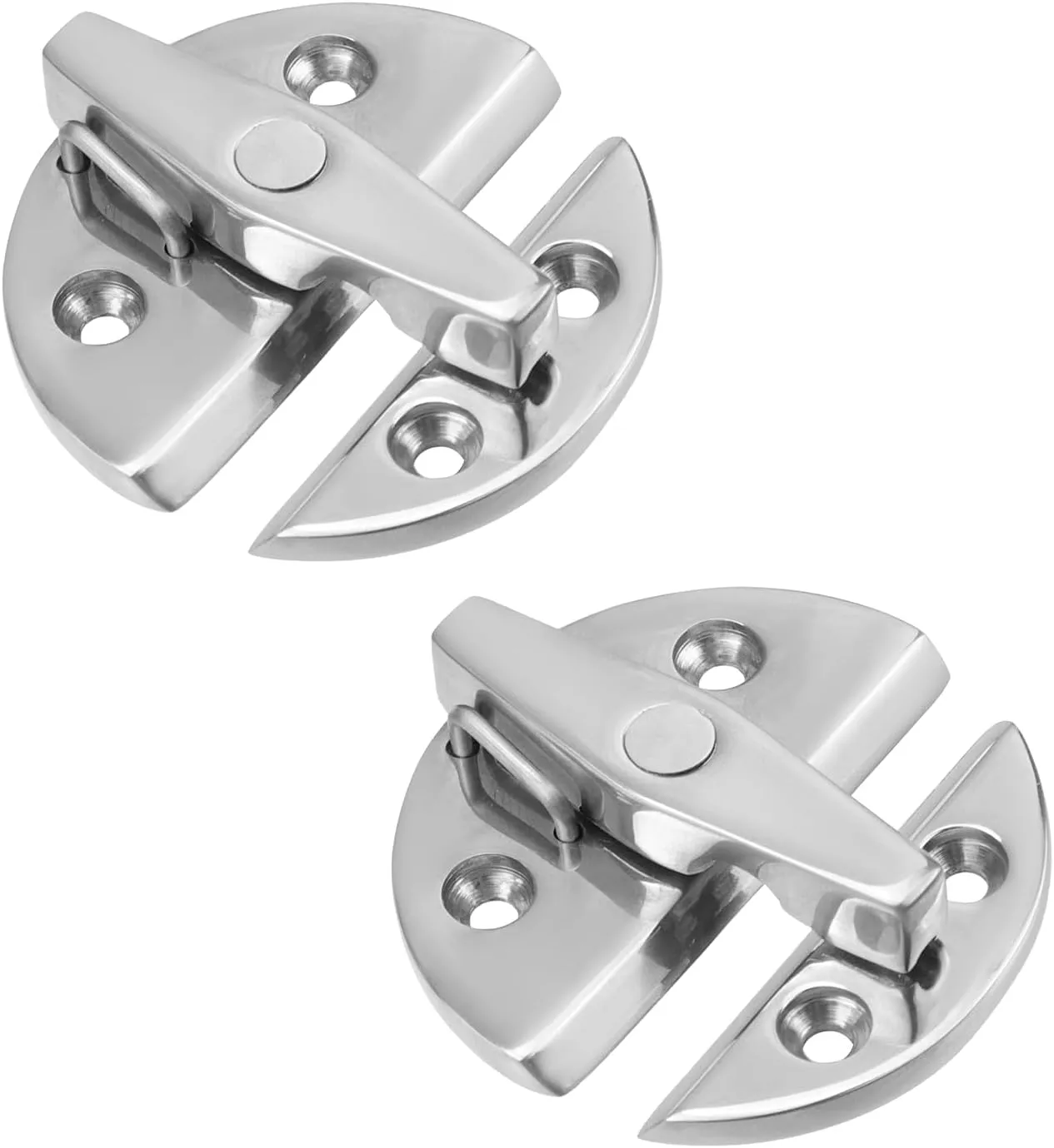 2Pcs Round Turn Button Twist Catch Latch 316 Stainless Steel Boat Door Catch Latch for Door Cabinet