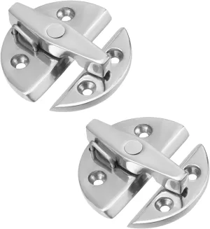 2Pcs Round Turn Button Twist Catch Latch 316 Stainless Steel Boat Door Catch Latch for Door Cabinet