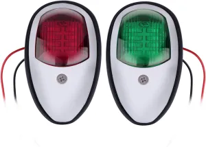 2Pcs/Set 10V-30V Universal ABS LED Navigation Light Signal Warning Lamp Signal Lamp for Marine Boat Yacht Truck Trailer Van for Marine Boat (Color : 2pcs Black) (2pcs White)