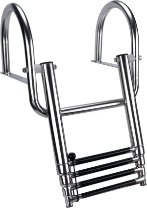 4 Steps Pontoon Boat Ladder,Stainless Steel Inboard Dock Ladder Marine Ladder