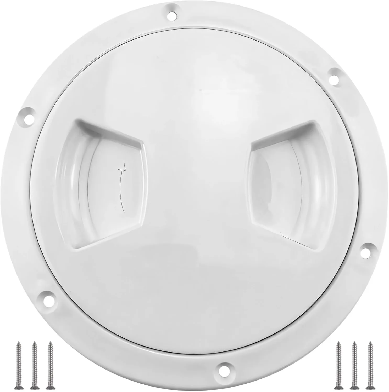 5-Inch Round Boat Hatch Cover, White Marine Deck Plate Vent, Plastic Inspection Hatch with Screws, Quick Setup for Cabin