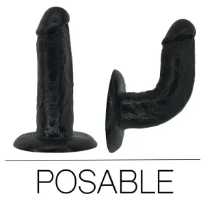 5.5" SoReal Posable Silicone Dual Density Dildo - Black