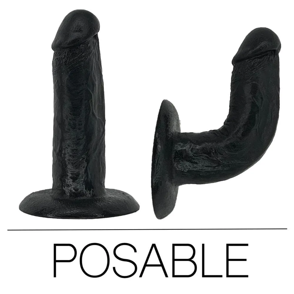 5.5" SoReal Posable Silicone Dual Density Dildo - Black