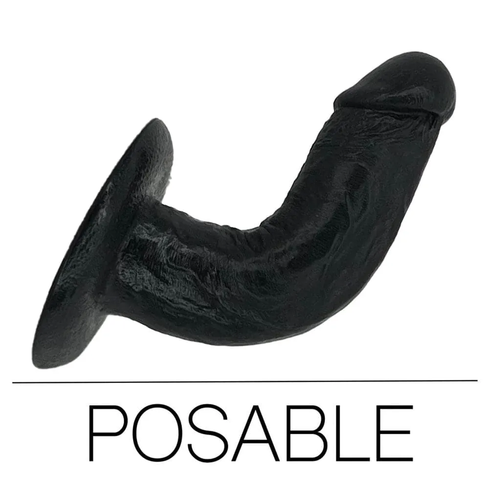 5.5" SoReal Posable Silicone Dual Density Dildo - Black
