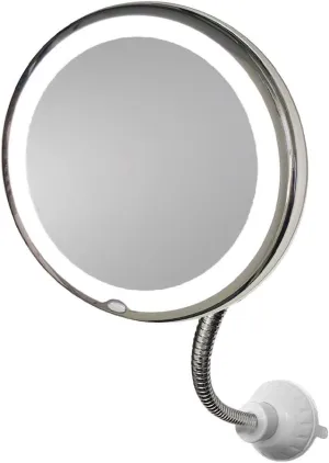 5x Magnification 7” Make Up Round Vanity Flexible Mirror for Home, Bathroom use with Super Strong Suction Cups As Seen On TV