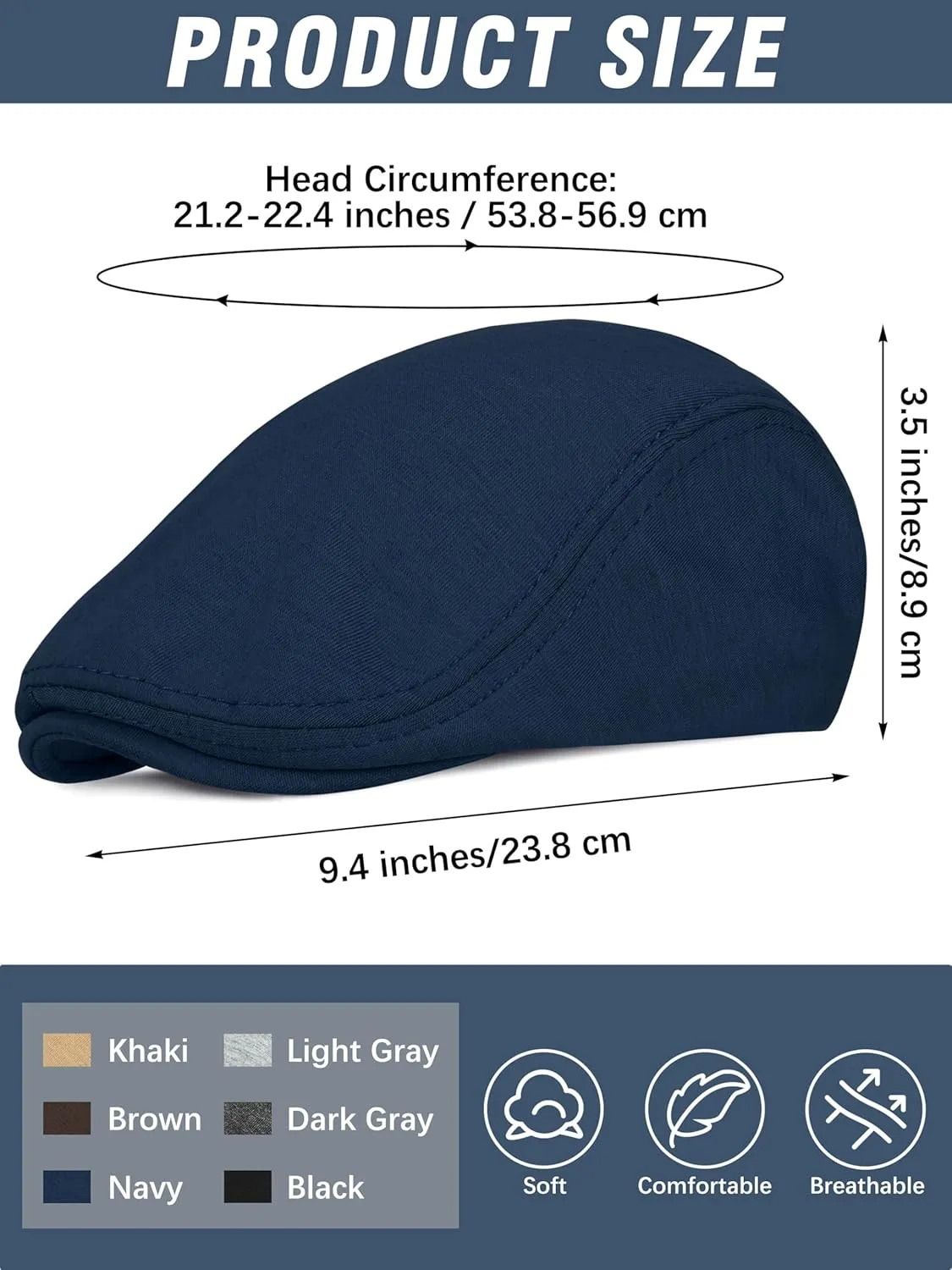 6 Pieces Men's Newsboy Caps Gatsby Cabbie Driving Hunting Cap Newsboy Flat Cap Irish Hats Ivy Hat