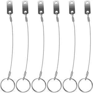 6Pcs Stainless Steel Safety Cable Tether with Loops Durable Lanyard Lock for Outdoor Gates Stage Lighting Luggage Security Essential Accessory