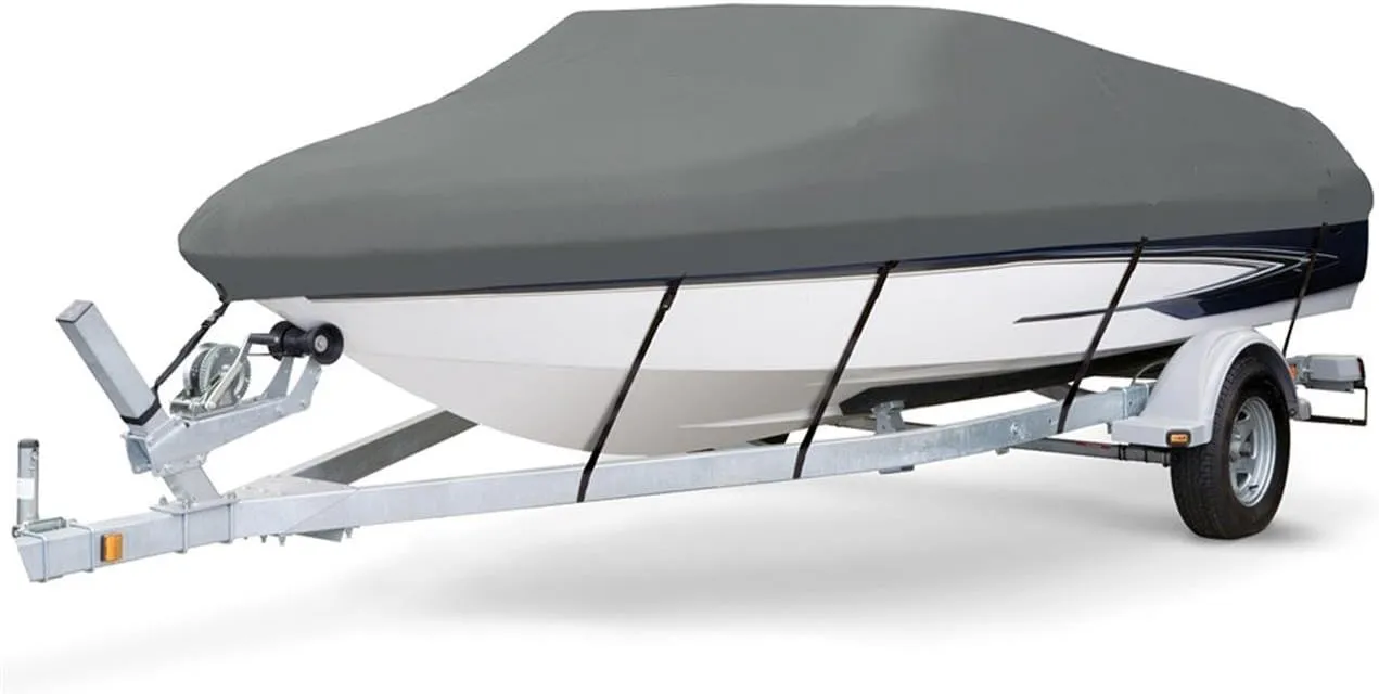7 oz SOLUTION DYED POLYESTER CHARCOAL GREY, STYLED to FIT BOAT COVER for CHRIS CRAFT 216 SEA HAWK I/O 1990