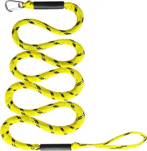 7ft Anchor Bungee Dock Lines for Boats – Single Hook Dock Rope – Ideal for Jet Ski, Pontoon, Kayak & Marine Use (Yellow & Black, 1 Pack)