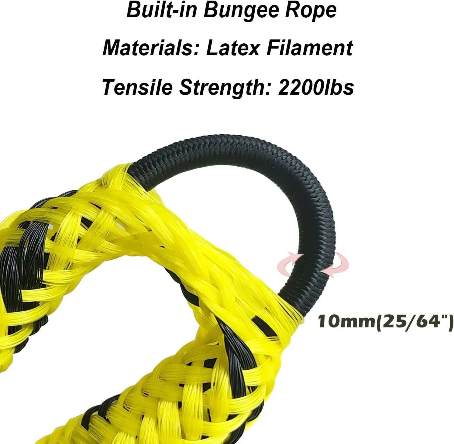 7ft Anchor Bungee Dock Lines for Boats – Single Hook Dock Rope – Ideal for Jet Ski, Pontoon, Kayak & Marine Use (Yellow & Black, 1 Pack)