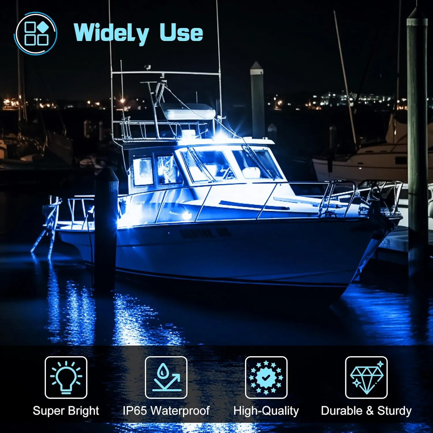 8Pcs 3.15”Round LED Marine Boat Light, 18 LED Boat Deck Courtesy Lights, Boat Interior Light, Transom Mount Lighting, IP65 Waterproof, Boats LED Stern Lights, Night Fishing Lighting, 12-24V, (Blue)