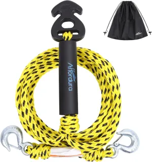 Affordura Boat Tow Harness for Tubing Ski Tow Harness for Boat for 4 Riders, Tube Tow Harness with Large Clip Quick Connector