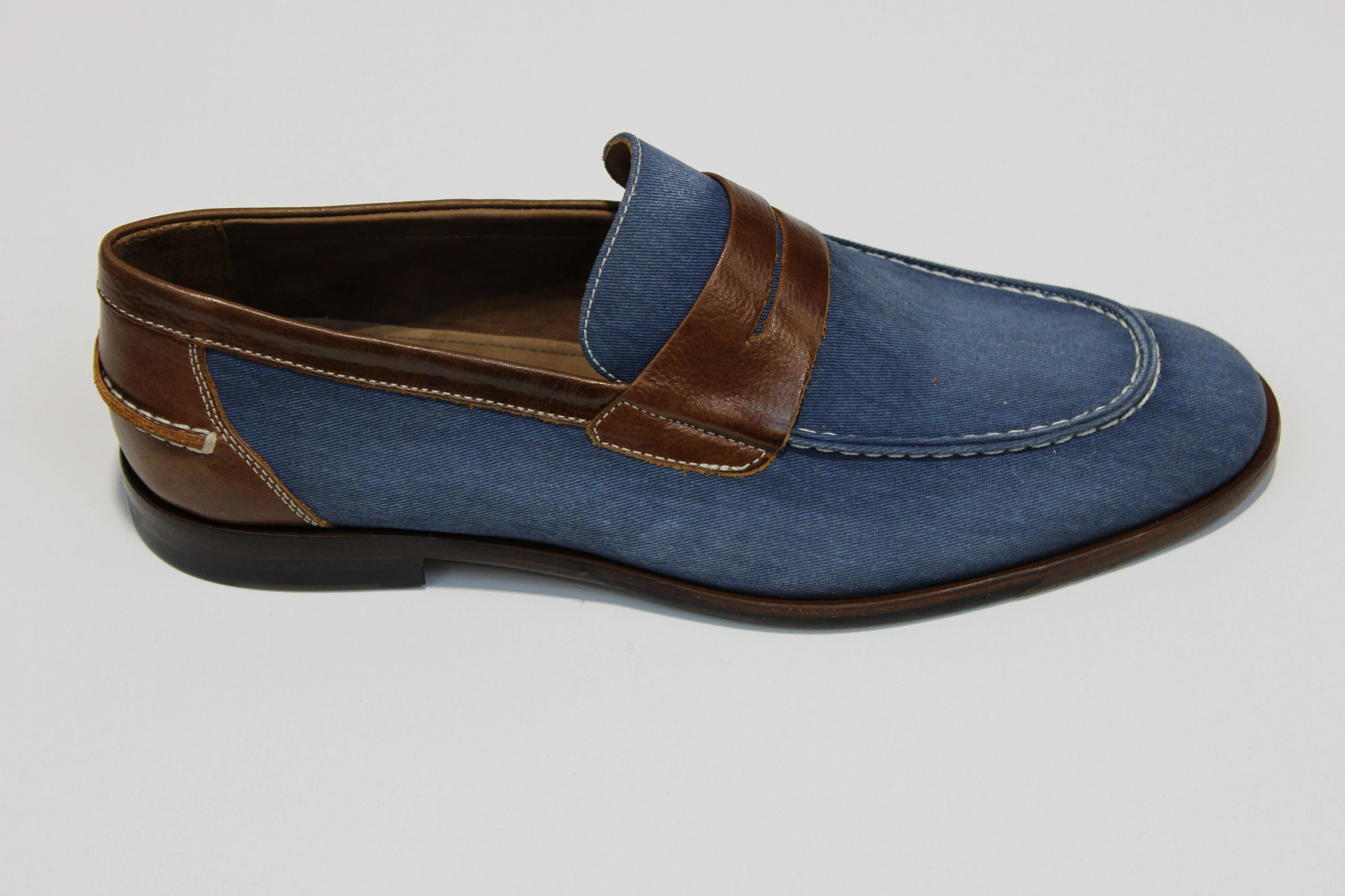 Alan Payne Denim and Leather Loafer