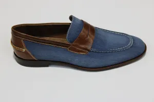 Alan Payne Denim and Leather Loafer