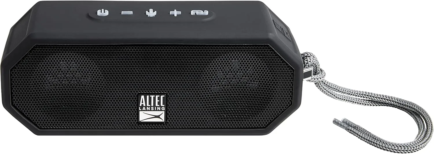 Altec Lansing LifeJacket H2O 4 - Waterproof Bluetooth Speaker, Durable & Portable Speaker with Voice Assistant, 10 Hour Battery Life & 100 Foot Range, Black