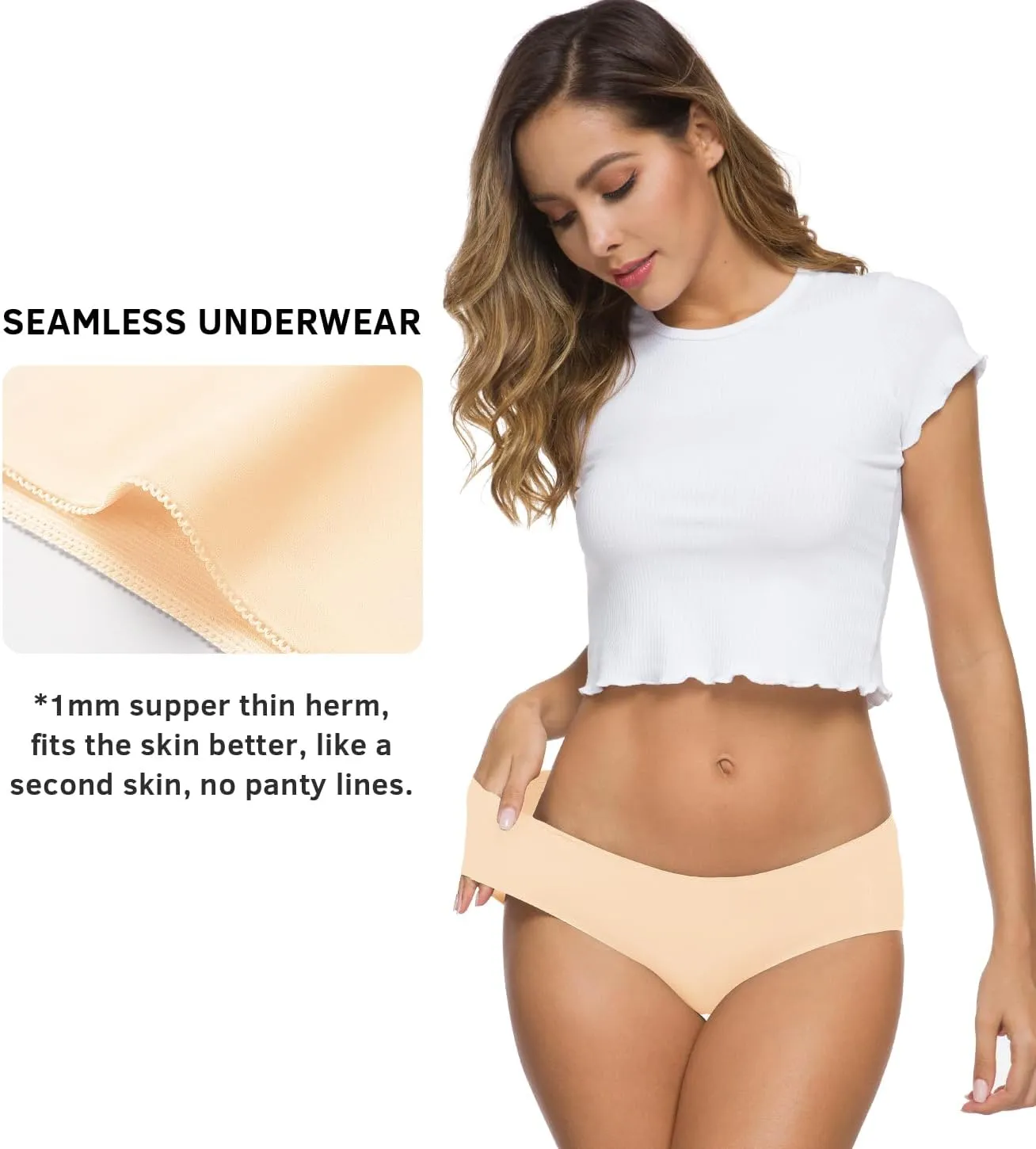 Altheanray Womens Underwear Cotton Underwear for Women Seamless Hipster Bikini Briefs Panties 6 Pack