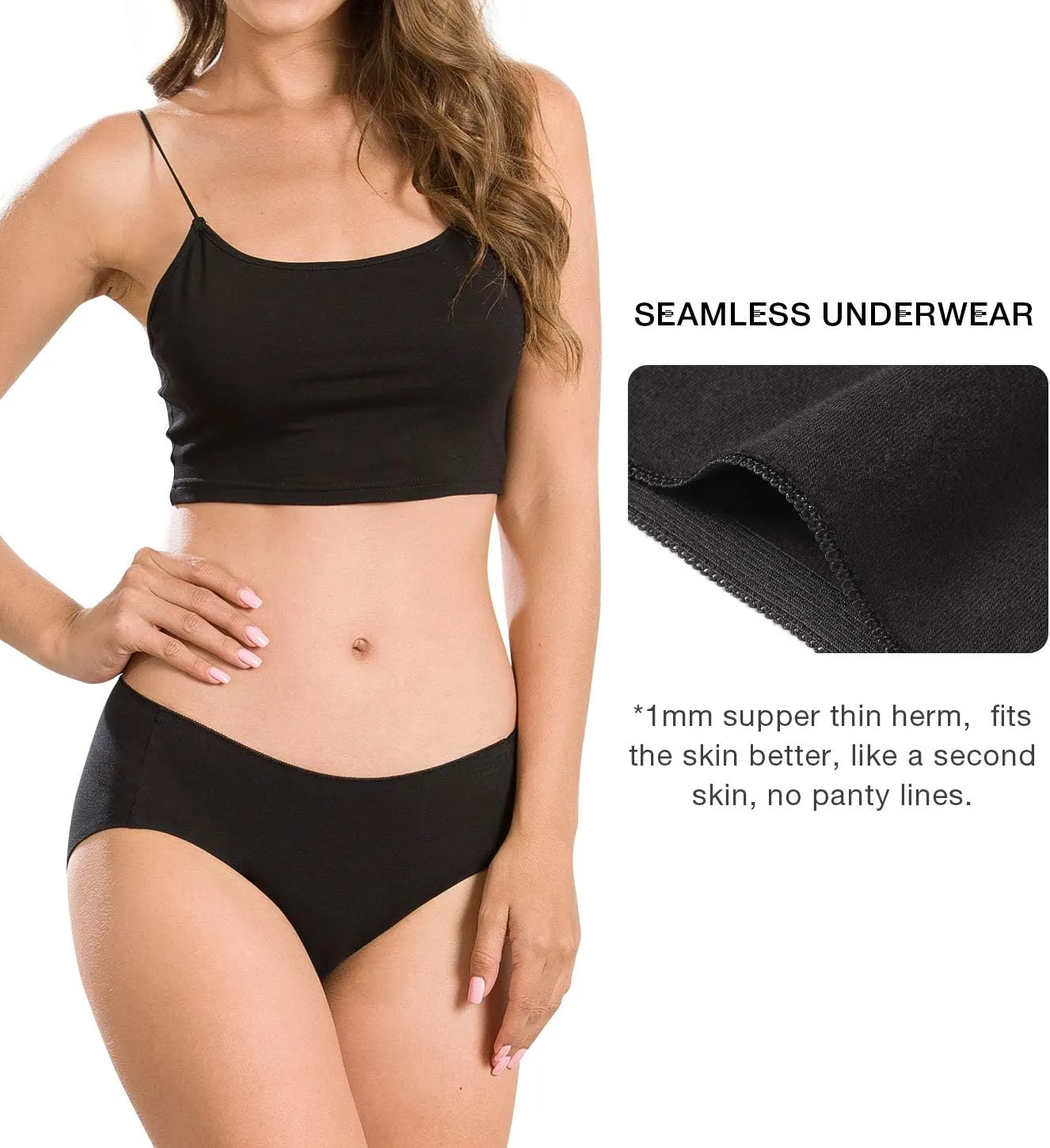 Altheanray Womens Underwear Cotton Underwear for Women Seamless Hipster Bikini Briefs Panties 6 Pack