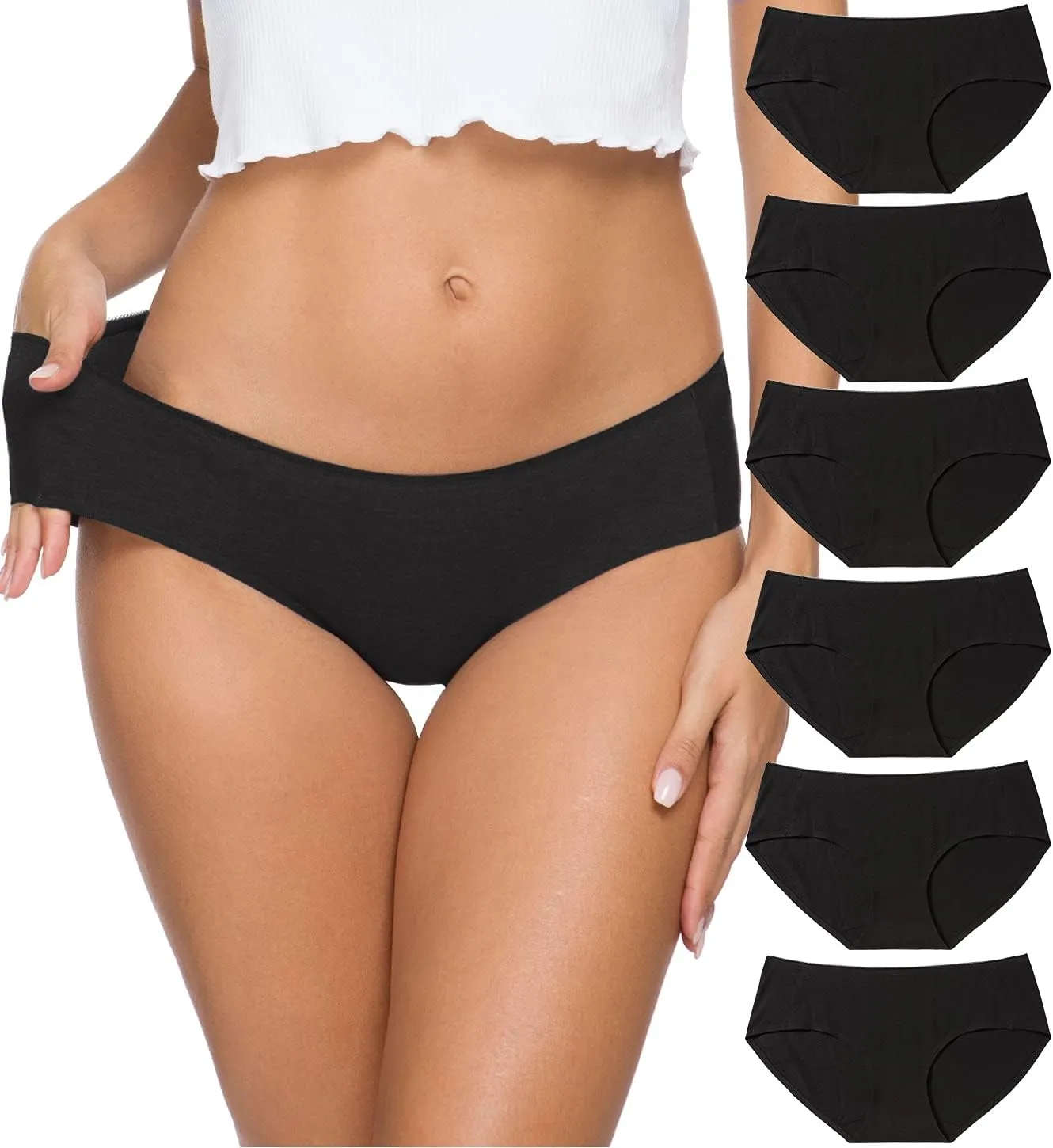 Altheanray Womens Underwear Cotton Underwear for Women Seamless Hipster Bikini Briefs Panties 6 Pack