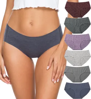 Altheanray Womens Underwear Cotton Underwear for Women Seamless Hipster Bikini Briefs Panties 6 Pack