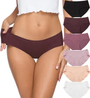 Altheanray Womens Underwear Cotton Underwear for Women Seamless Hipster Bikini Briefs Panties 6 Pack