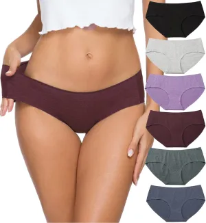 Altheanray Womens Underwear Cotton Underwear for Women Seamless Hipster Bikini Briefs Panties 6 Pack