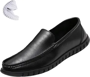AngryMonkey Men's Leather Slip on Penny Loafers,Lightweight Comfort Orthotic Cushion Softsole Nursing Walking Driving Casual Shoes