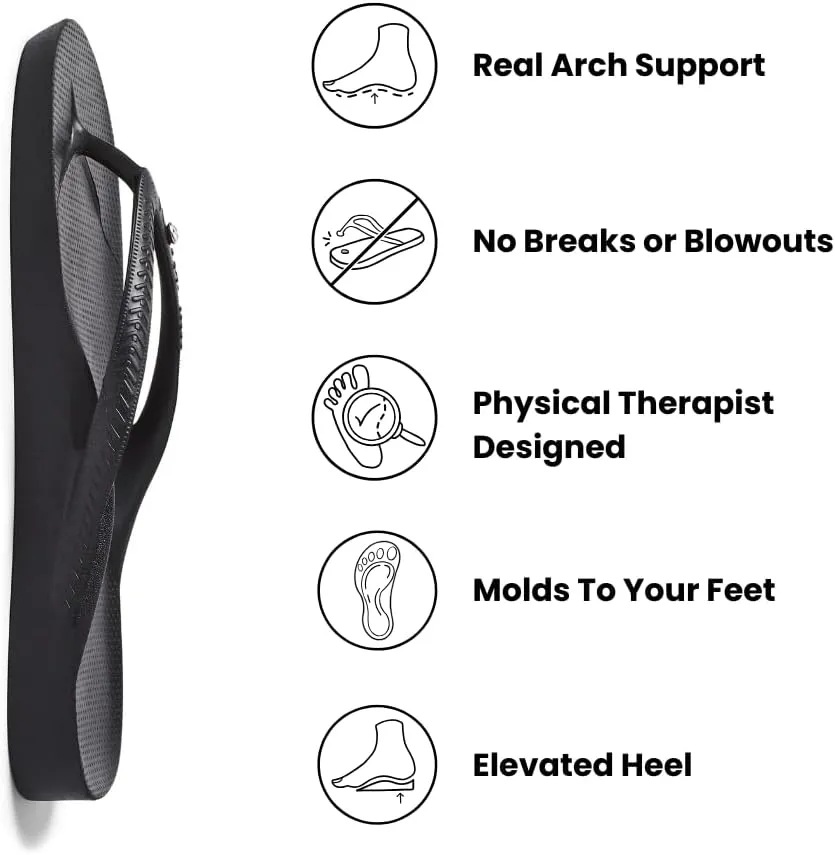 Archies Arch Support Flip Flops for Men & Women – Orthotic Sandals for Plantar Fasciitis Relief – Lightweight, Cushioning, Shock-Absorbing Thong Sandals for Walking, Foot Pain & All-Day Comfort