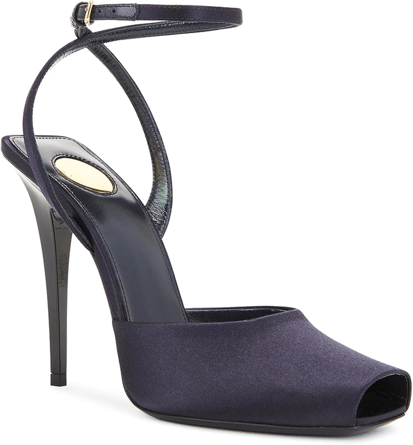 Arqa Womens Stilleto Sandals Covered Square Open Toe Pumps Adjustable Ankle Strap Office Party Dressy Shoes Summer Sexy Elegant 4.1 IN Heels