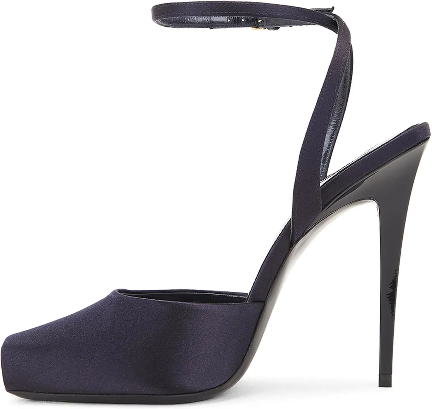 Arqa Womens Stilleto Sandals Covered Square Open Toe Pumps Adjustable Ankle Strap Office Party Dressy Shoes Summer Sexy Elegant 4.1 IN Heels