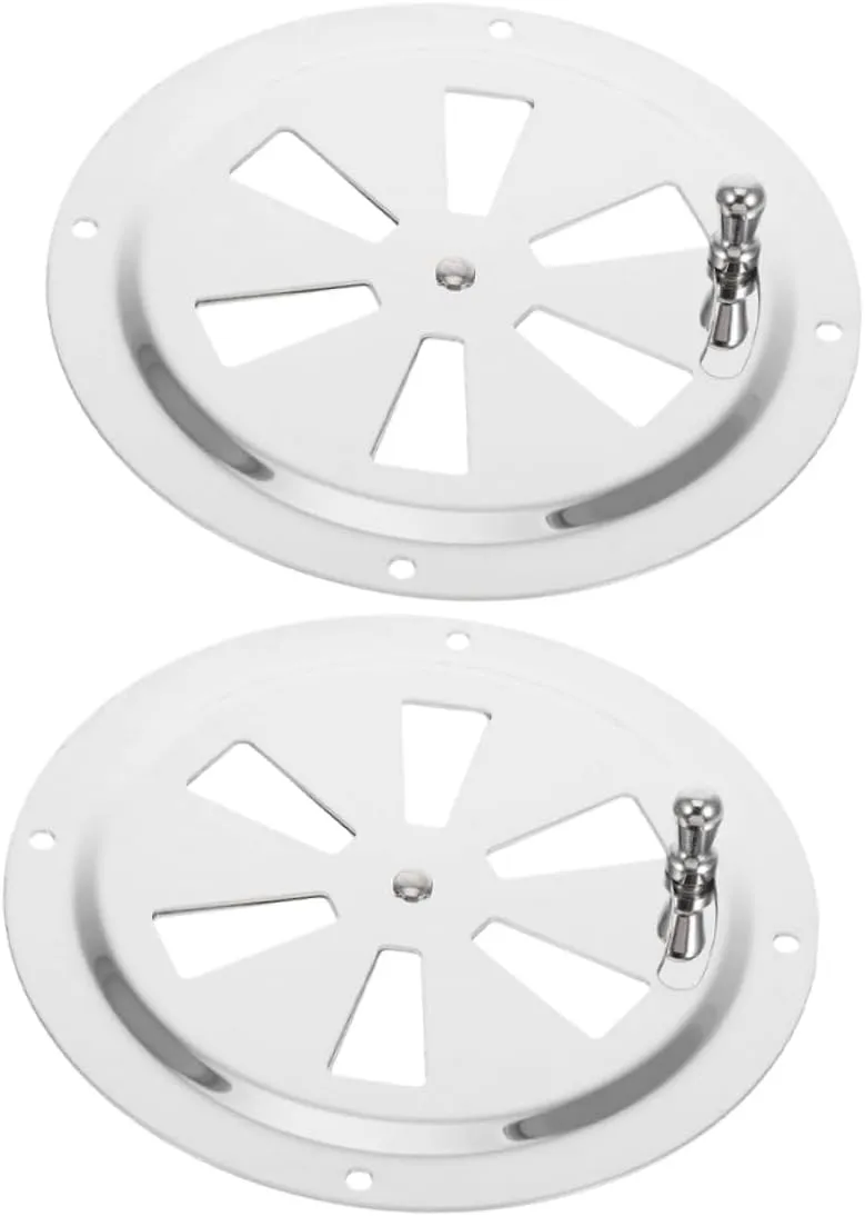 ARTIBETTER 2Pcs Round Stainless Steel Air Vent Plate Manual Open Close Ventilation Grill for Optimal Cabin Airflow Durable User Friendly Design for Boats and Yachts
