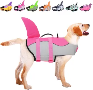 ASENKU Dog Life Jacket - Pet Safety Vest for Swimming & Boating, Shark Life Jacket with Floatation, Dog Lifesavers Swimsuits for Small Medium Large Dogs (Pink, M)