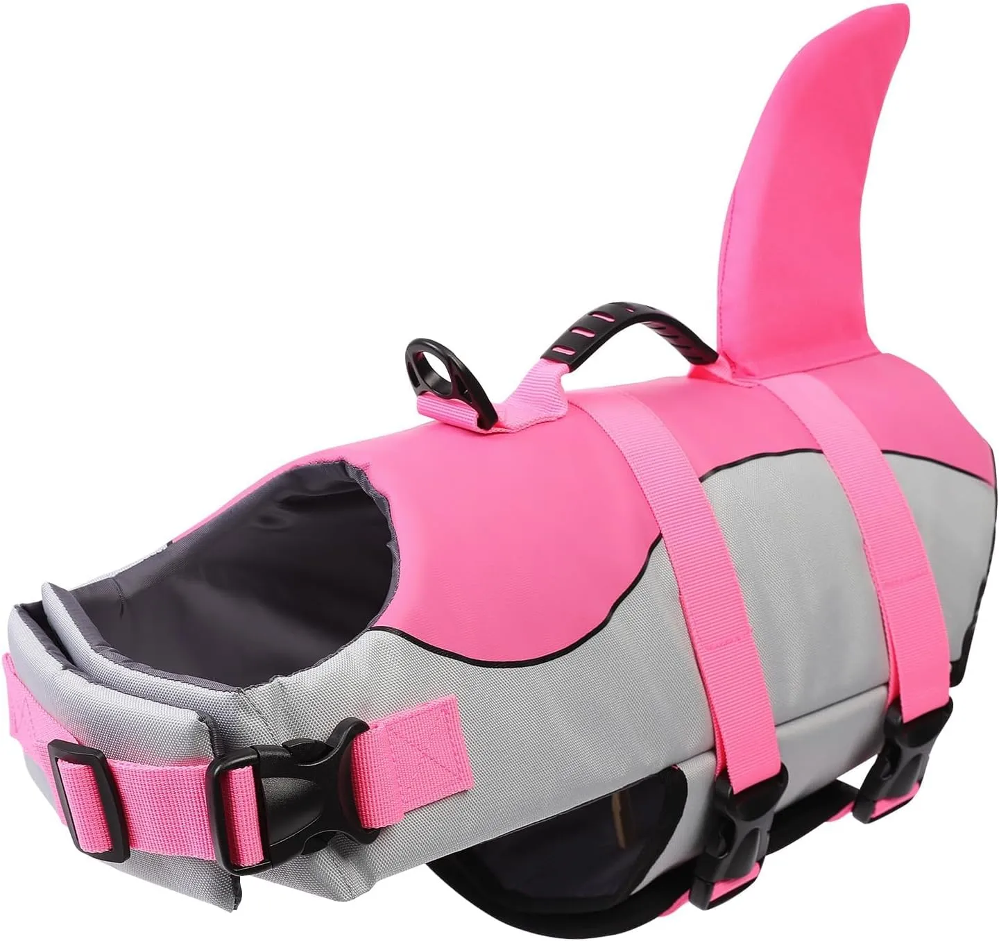 ASENKU Dog Life Jacket - Pet Safety Vest for Swimming & Boating, Shark Life Jacket with Floatation, Dog Lifesavers Swimsuits for Small Medium Large Dogs (Pink, M)