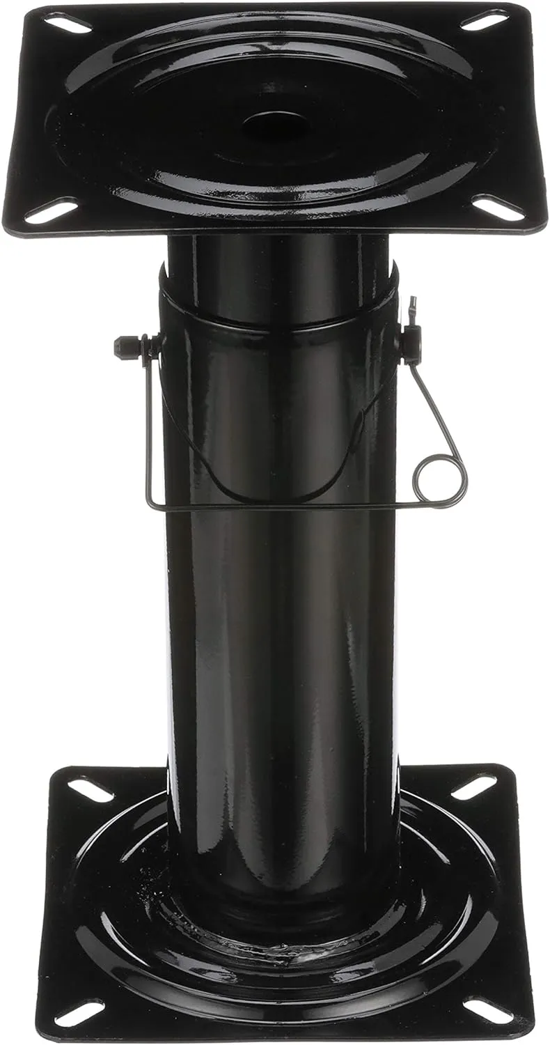 Attwood 91320-ADJ Swivl-Eze Adjustable Pedestal, Height Adjustable 11 ½-17 ½ Inches, for Boat Seat, Black Powder Coated